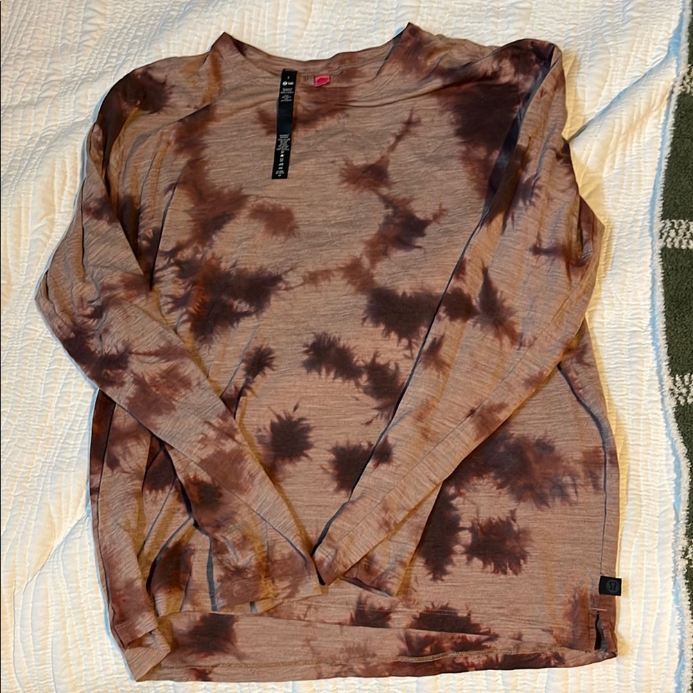 Lululemon Tie-Dye Long Sleeve Tee - Brown & Dark Brown